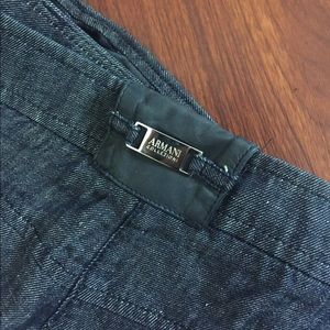 Armani Collezioni Denim Wide Leg Trousers
